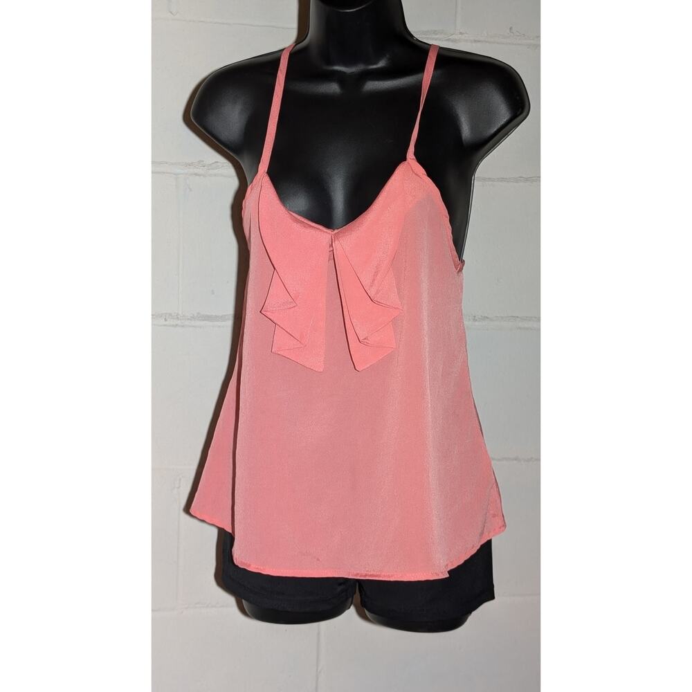 Rumors Ruffle Front Cami Tank Top Sleeveless Spaghetti Strap Blouse Small